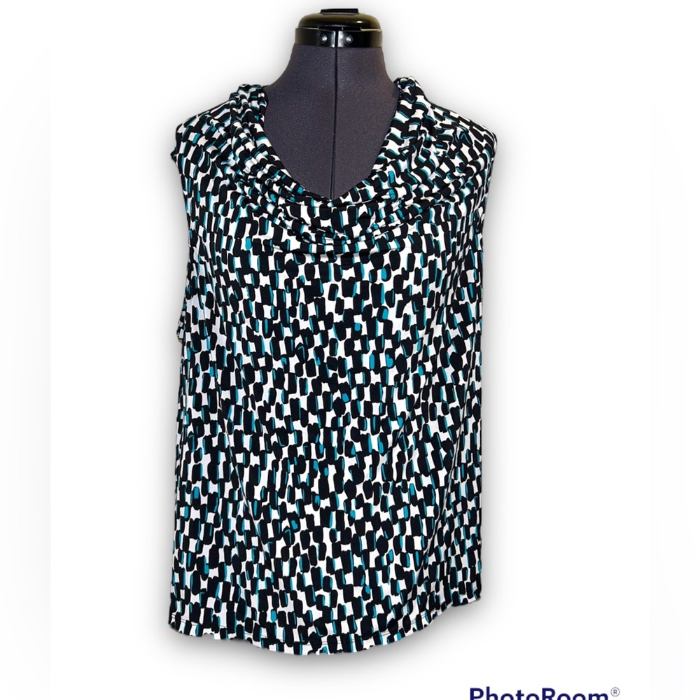 Jones Studio • Sleeveless Shell, Dress Shirt, Cowl Neck, Drape Neck, XL